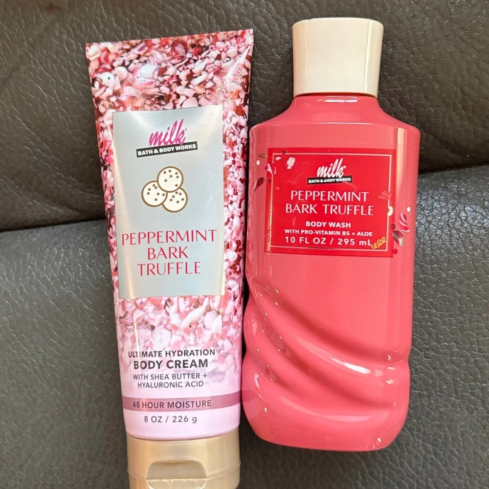 Bath and body peppermint bark truffle body care set